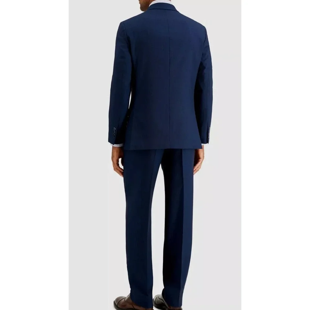 Nautica Men's 2-Pc Suit‎ Blue Birdseye Jacket Blazer 42R Pants 38Wx31L
